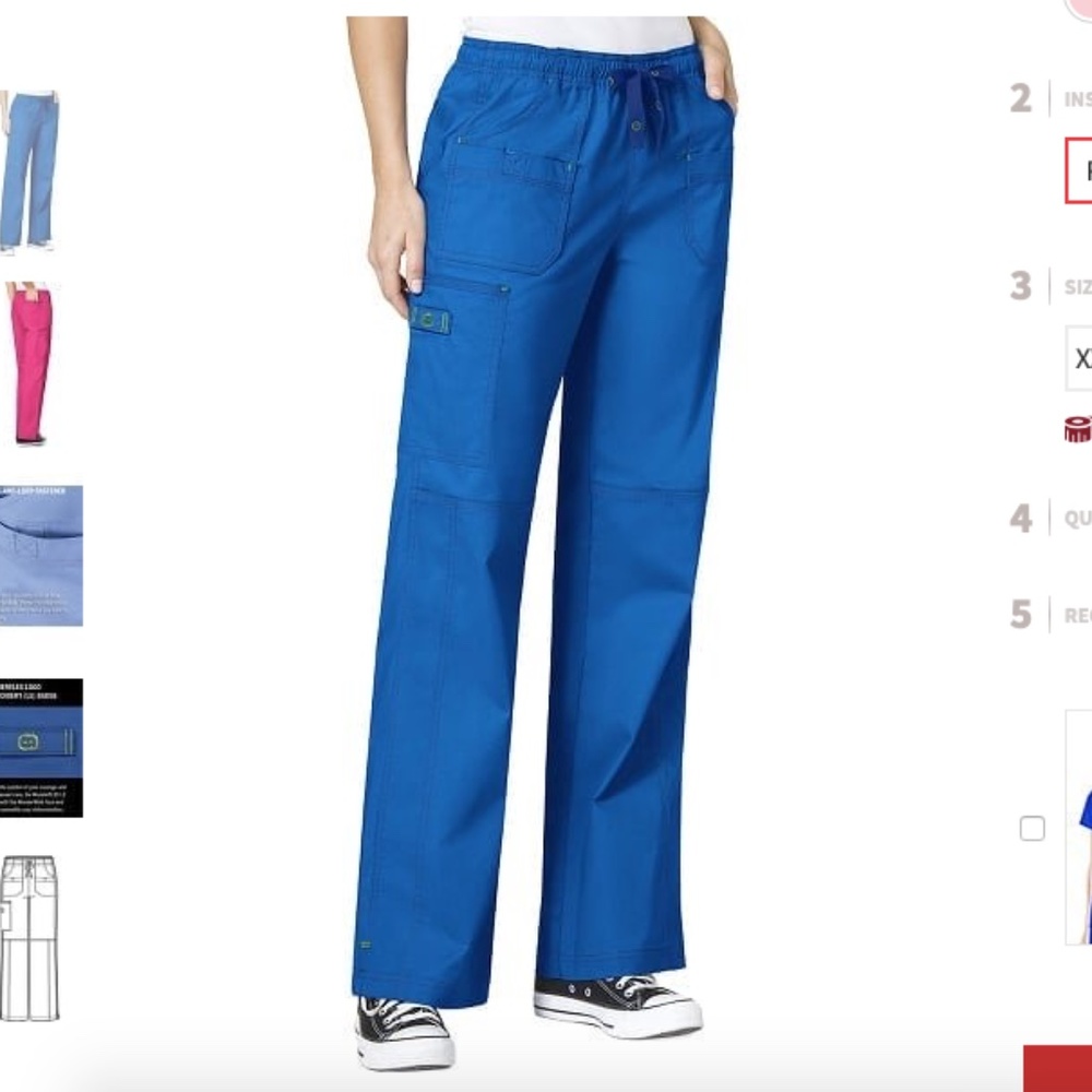 WonderWink Multi-Pocket Cargo Scrub Pants, XS